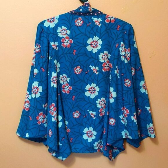 Free People Ocean Combo Floral print Kona Kimono Cardigan Top - Picture 6 of 9
